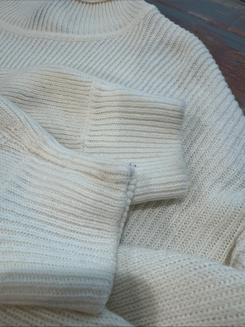 Divided Cream Ribbed Turtleneck Sweater - Picture 6 of 6